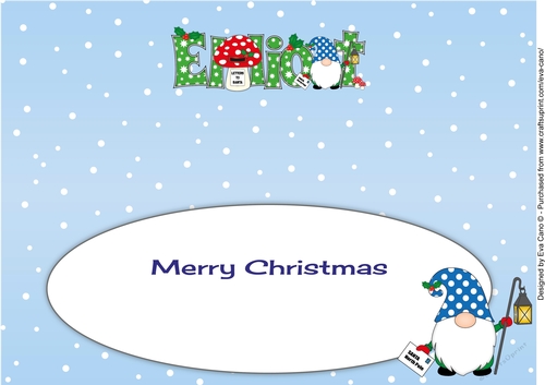 Christmas Gnome with letter to Santa ELLIOT large dl insert