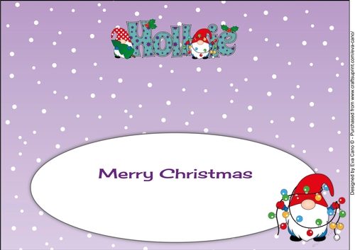 Christmas Gnomes with decorations HOLLIE large dl insert