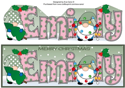 Christmas Gnomes with decorations EMILY large dl