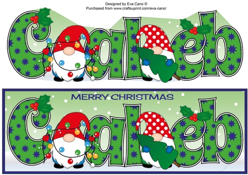 Christmas Gnomes with decorations CALEB large dl