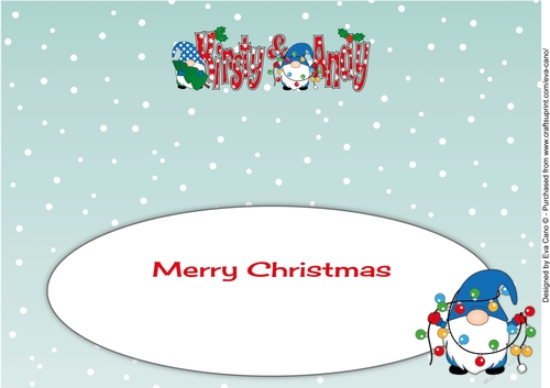 Christmas Gnomes with decorations KIRSTY & ANDY large dl insert