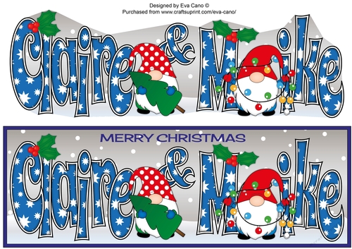 Christmas Gnomes with decorations CLAIRE & MIKE large dl