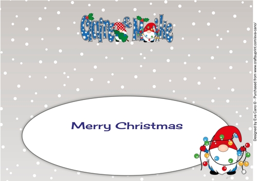 Christmas Gnomes with decorations CLAIRE & MIKE large dl insert