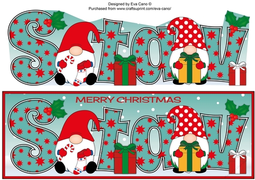 Christmas Gnomes with presents STAV large dl