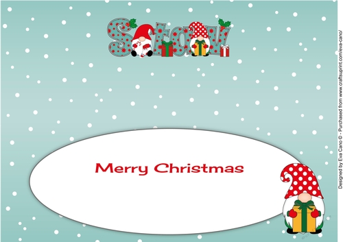 Christmas Gnomes with presents STAV large dl insert