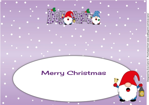 Carol singing Christmas Gnomes DEYANNA large dl insert