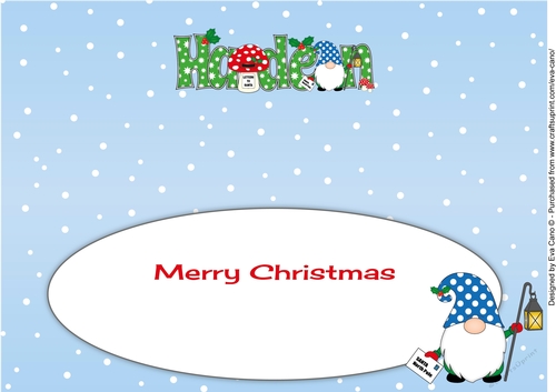 Christmas Gnome with letter to Santa HADEN large dl insert