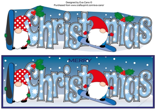 Christmas Gnomes snowboarding CHRISTMAS large dl 2