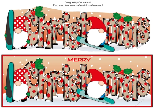 Christmas Gnomes snowboarding CHRISTMAS large dl 3