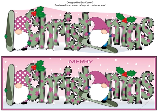 Christmas Gnomes snowboarding CHRISTMAS large dl 5