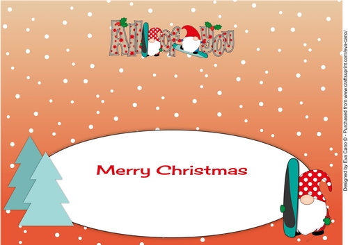 Christmas Gnomes snowboarding ALL OF YOU large dl inserts