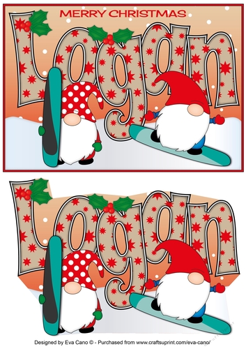 Christmas Gnomes snowboarding LOGAN A5