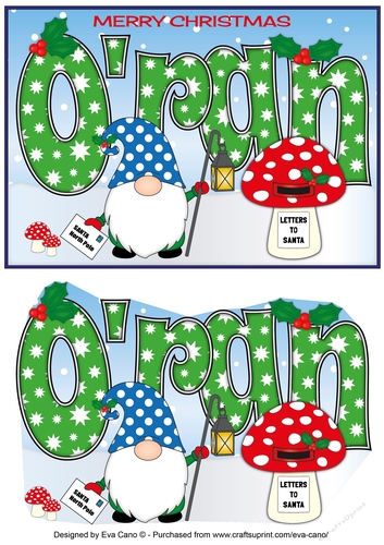 Christmas Gnome with letter to Santa ORAN A5