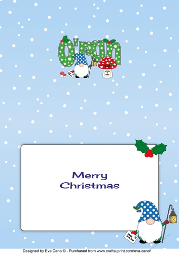 Christmas Gnome with letter to Santa ORAN A5 insert