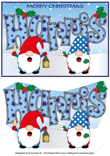 Carol singing Christmas Gnomes HARRIS A5