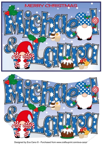 Christmas Gnomes with sweets Michael & Laura A5