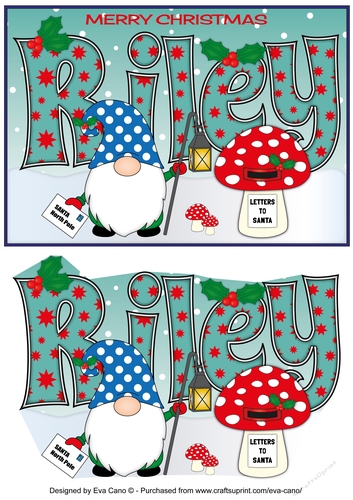 Christmas Gnome with letter to Santa RILEY A5