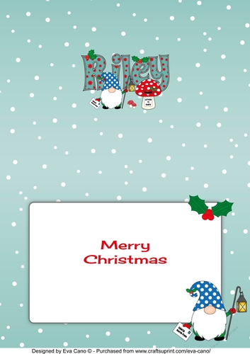 Christmas Gnome with letter to Santa RILEY A5 insert