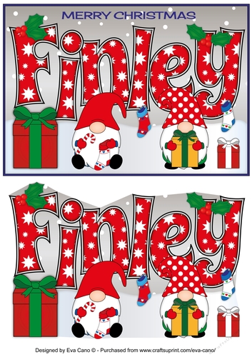 Christmas Gnomes with presents FINLEY A5