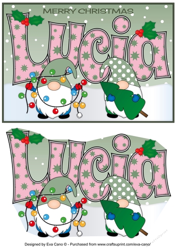 Christmas Gnomes with decorations LUCIA A5