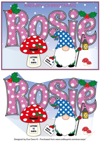 Christmas Gnome with letter to Santa ROSIE A5