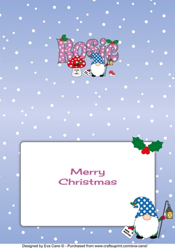 Christmas Gnome with letter to Santa ROSIE A5 insert