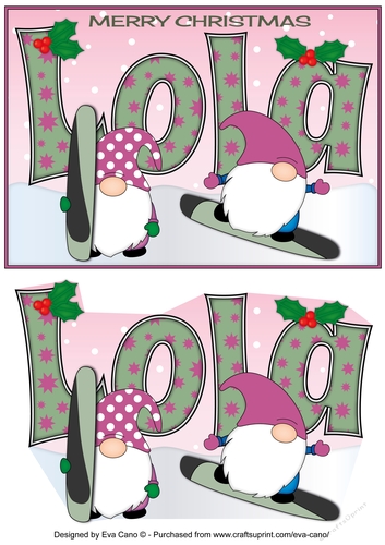 Christmas Gnomes snowboarding LOLA A5