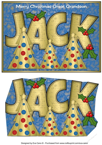 Buttons Christmas Trees II Great Grandson JACK a5