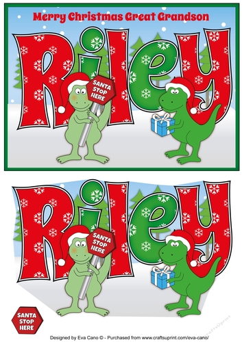 Christmas Dinosaurs Great Grandson RILEY a5
