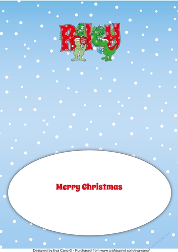 Christmas Dinosaurs Great Grandson RILEY a5 insert