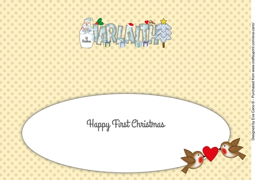 Snowman 1st Xmas IARLAITH large dl insert