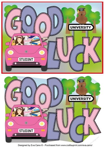 Good Luck at University (girl) a5