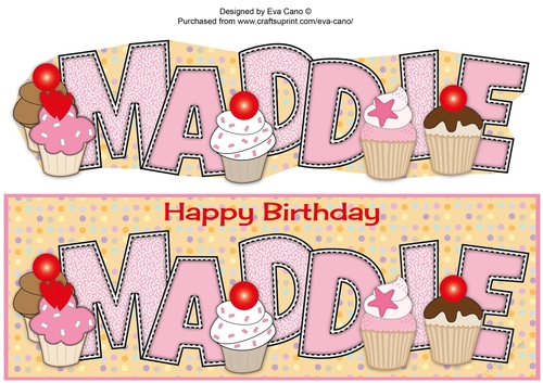Birthday Cupcakes MADDIE large dl