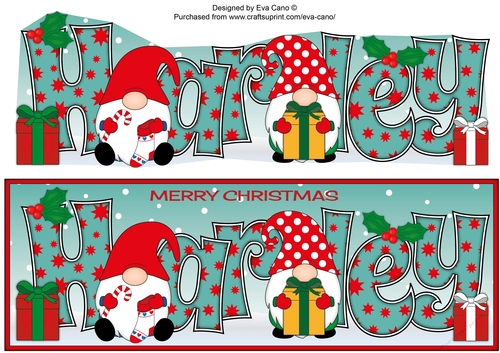 Christmas Gnomes with presents HARLEY large dl
