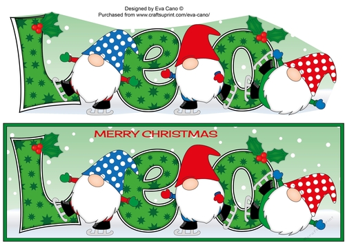 Christmas Gnomes ice skating LEO large dl