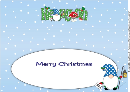 Christmas Gnome with letter to Santa KEAGAN large dl insert