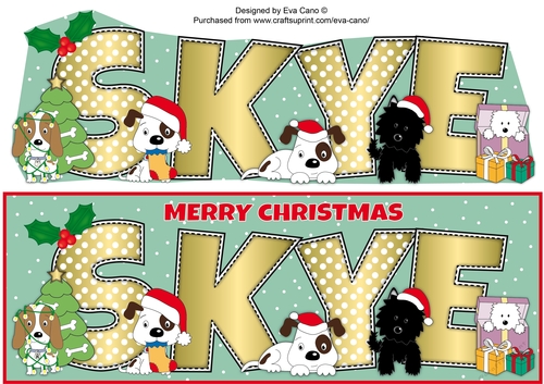 Christmas Dogs SKYE large dl