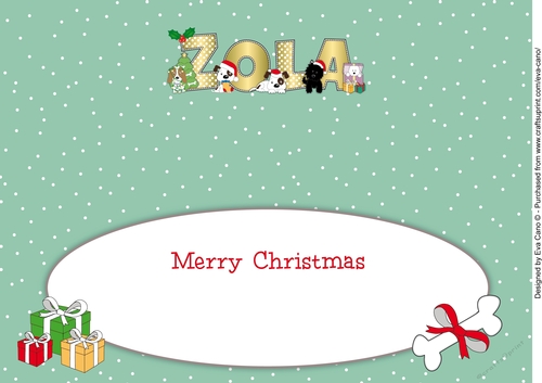 Christmas Dogs ZOLA large dl insert