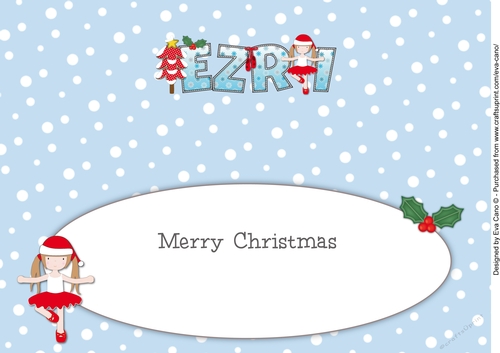 Christmas Ballerina EZRI large dl insert