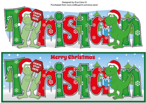 Christmas Dinosaurs TRISTAN large dl