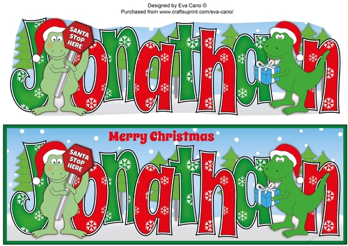 Christmas Dinosaurs JONATHAN large dl