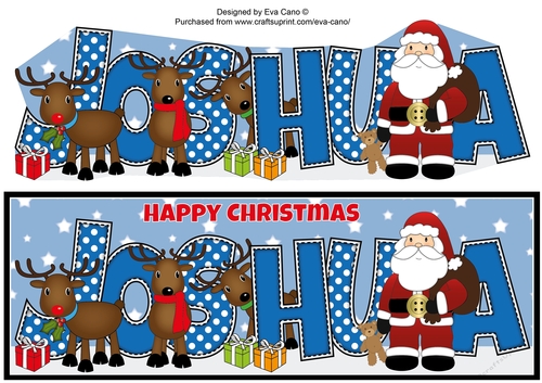 Santa and his Reindeers JOSHUA large dl