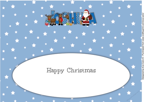 Santa and his Reindeers JOSHUA large dl insert