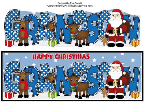 Santa and his Reindeers GRANDSON large dl