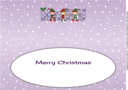 Christmas musical elves MOLLY large dl insert