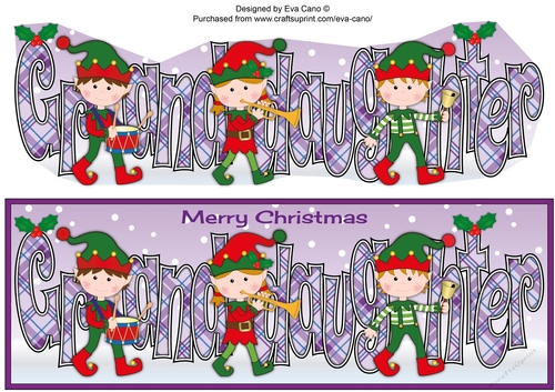 Christmas musical elves GRANDDAUGHTER large dl