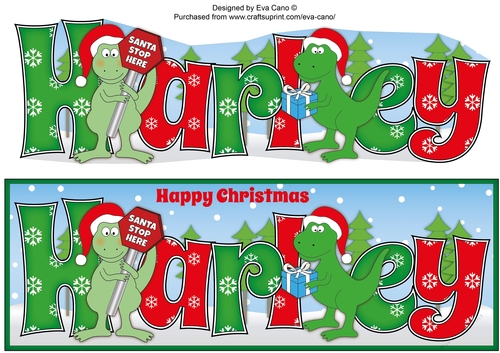 Christmas Dinosaurs HARLEY large dl