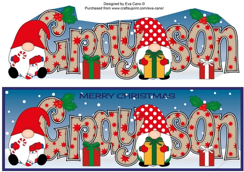 Christmas Gnomes with presents GRAYSON large dl