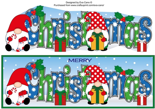 Christmas Gnomes with presents CHRISTMAS large dl