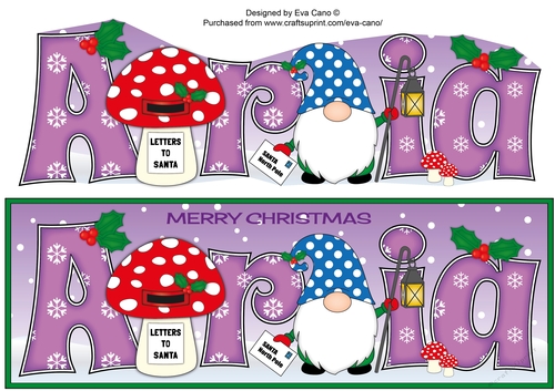 Christmas Gnome with letter to Santa ARIA large dl